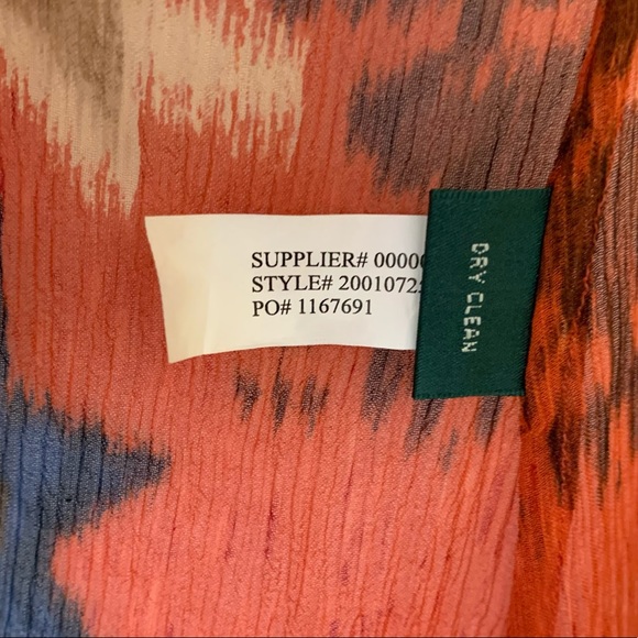 RALPH LAUREN RUFFLED WRAP SILK BLOUSE BURNT ORANGE - Picture 12 of 12